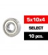 5x10x4mm KIT RODAMIENTOS SELECT "HS" TAPAS METALICAS PARA CAMPANA (10u.)