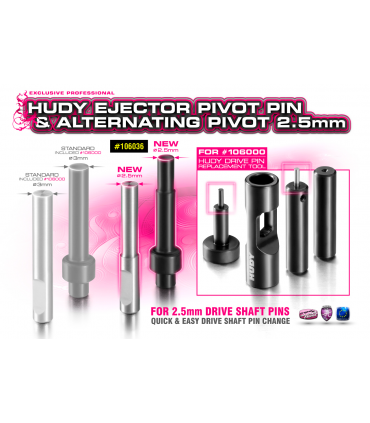 EJECTOR PIVOT PIN & ALTERNATING PIVOT 2.5MM FOR106000