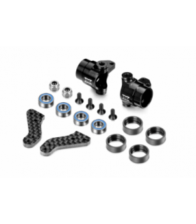 ALU STEERING BLOCKS WITH GRAPHITE EXTENSION PLATES - SET