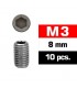 TORNILLOS M3x8mm PRISIONEROS (10u.)