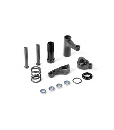 SERVO SAVER WITH CHASSIS LOCK & HARD SPRING - GRAPHITE - SET