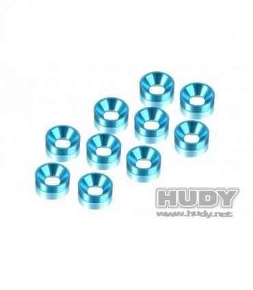 ARANDELA ALUMINIO CONICA - AZUL (10)