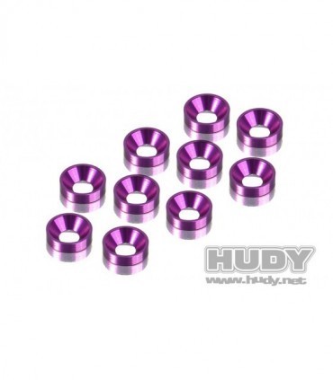 ARANDELA ALUMINIO CONICA - MORADA (10)