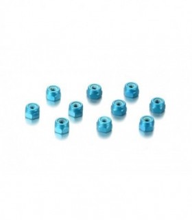 TUERCA ALUMINIO M3 - AZUL (10)