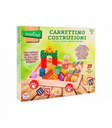 CARRITO DE MADERA CON CUBOS