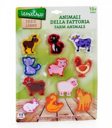 WOODEN ANIMALES DE GRANJA 11PCS