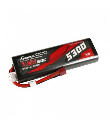 GENS ACE 5300 mAh 7.6V HV 60C HC  WITH T-DEAN-GEA53002S60D20