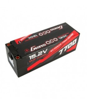 GENS ACE 7700 mAh 15.2V HV 120C 4S1P SERIES BLACK HC WITH 5.0mm BANANA BULLET-GEA77004S12D5