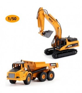 EXCAVADORA + BUMPER HUINA 1611 1/50 ESTATICA