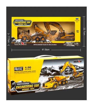EXCAVADORA + BUMPER HUINA 1611 1/50 ESTATICA