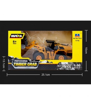 BULLDOZER CON PINZA HUINA 1716 1/50 ESTATICA