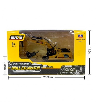 EXCAVADORA CON MARTILLO HUINA 1811 1/60 ESTATICA