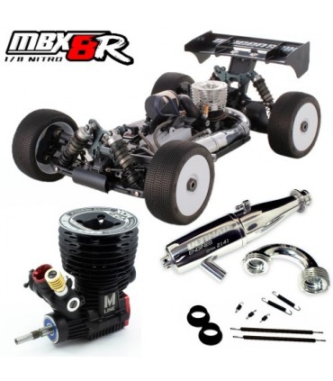 COMBO COCHE 1/8 OFF ROAD MBX8R + MOTOR MXS + ESCAPE COMPLETO 2141