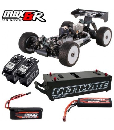 COMBO COCHE 1/8 OFF ROAD MBX8R + 2X SRT-9027 + BATERIA RECEPTOR UR4451 + COMBO CAJA ARRANCADORA UR4501C
