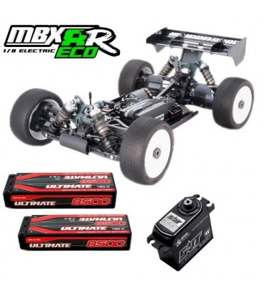COMBO COCHE 1/8 OFF ROAD MBX8R ECO + 2x STICK 7.6HV 8500MHA 120C + SERVO SRT-BH9027
