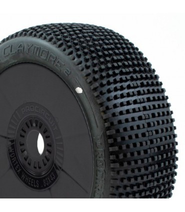 CLAYMORE v2 BUGGY C1 (SUPER SOFT) EN LLANTA NEGRA CON PEGATINAS (2pcs.)
