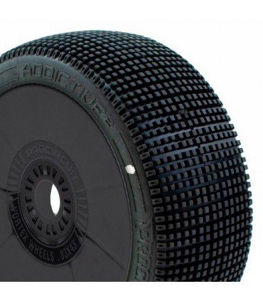 ADDICTIVE v2 BUGGY C1 (SUPER SOFT) EN LLANTA NEGRA CON PEGATINAS (2pcs.)