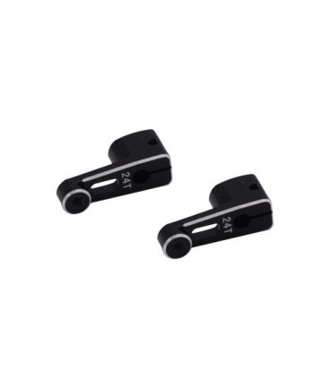 SERVO HORN ALUMINIO 24T AXIAL SCX24 SERVO ORIGINAL NEGRO (1u)