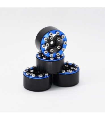 LLANTAS CNC AXIAL SCX24 TORNILLOS ALUMINIO-BEADLOCK AZUL (4u)