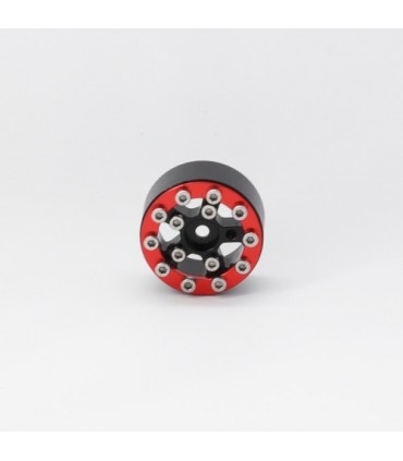 LLANTAS CNC AXIAL SCX24 TORNILLOS ALUMINIO-BEADLOCK ROJO (4u)