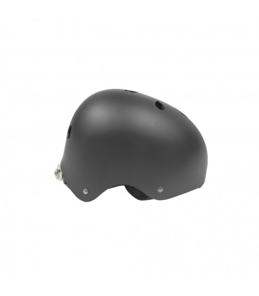 CASCO NEGRO MATE CON LUZ DE SEGURIDAD