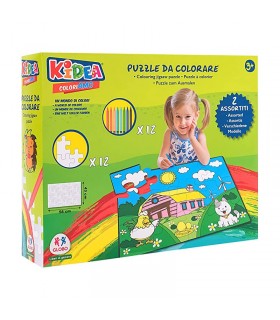 PUZZLE DA COL.CM48X53-5 C/12 PASTELLI A CERA 2ASS