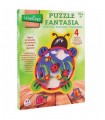 WOODEN ANIMAL PUZZLE 6PCS W/BUTTONS