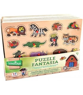 WOODEN PUZZLE W/PEG 40X30 12 PCS D/BOX