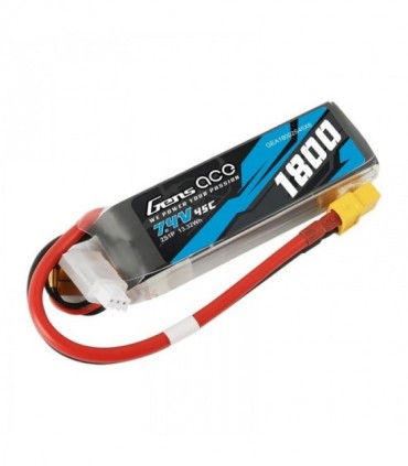 GENS ACE 1800 mAh 7.4V 45C 2S1P WITH XT60  - GEA18002S45X6