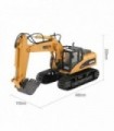EXCAVADORA HUINA 1535 1/14 PALA METALICA 2.4GHZ + MARTILLO + PINZA