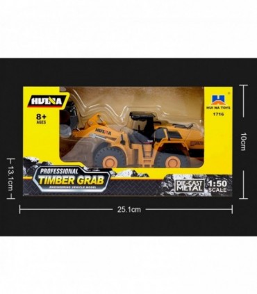 BULLDOZER CON PINZA HUINA 1716 1/50 ESTATICA