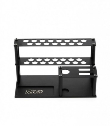 SOPORTE HERRAMIENTAS CON BANDEJA TORNILOS NEGRA 194x110x89mm