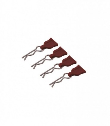 CLIPS DE CARROCERIA CON TIRADOR DE GOMA ROJO(4u)