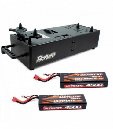 COMBO CAJA ARRANCADORA UNIVERSAL RC PARTS CON 2 BATERIAS 7.4V 4500mAh 60C ULTIMATE RACING.