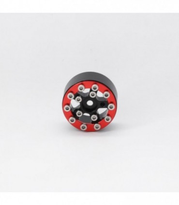 LLANTAS CNC AXIAL SCX24 TORNILLOS ALUMINIO-BEADLOCK ROJO (4u)
