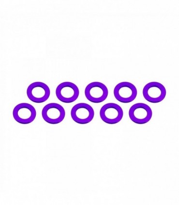 ARANDELAS ALUMINIO (3x6x0.5mm) PURPURA (10u.)