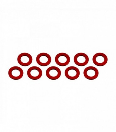 ARANDELAS ALUMINIO (3x6x0.5mm) ROJA (10u.)