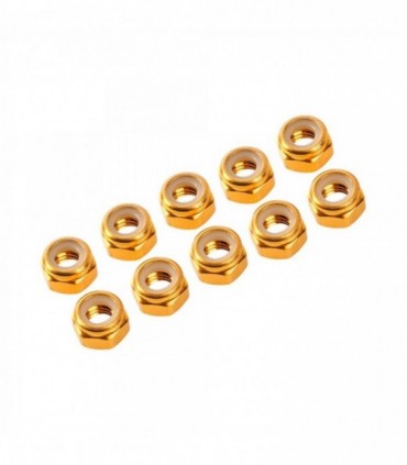 AUTOBLOCANTE ALU. M4 DORADO (10u.)