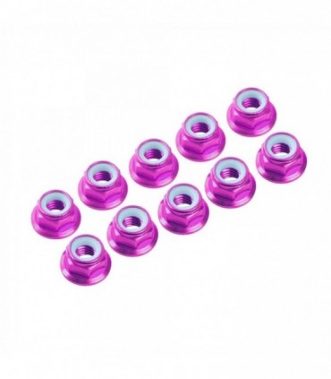AUTOBLOCANTE ALU. M4 FLANGED ROSA (10u.)