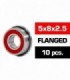5X8x2.5mm KIT RODAMIENTOS "HS" FLANGED TAPAS GOMA (10u.)
