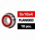 5x10x4mm KIT RODAMIENTOS "HS" FLANGED TAPAS GOMA (10u.)