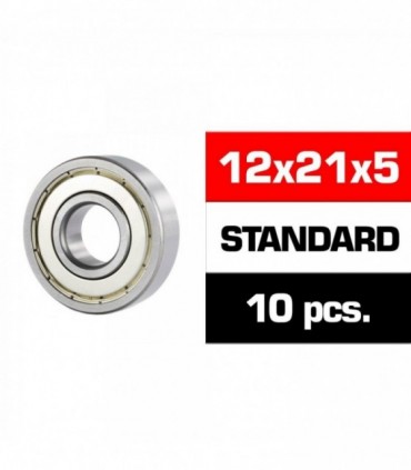 12x21x5mm KIT RODAMIENTOS "HS" TAPAS METALICAS (10u.)