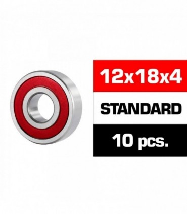 12x18x4mm KIT RODAMIENTOS "HS" TAPAS GOMA (10u.)