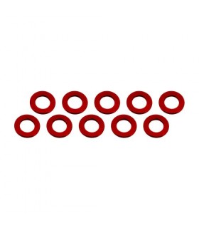 ARANDELAS ALUMINIO (3x6x0.5mm) ROJA (10u.)