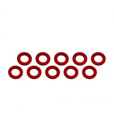 ARANDELAS ALUMINIO (3x6x0.5mm) ROJA (10u.)