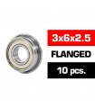 3x6x2.5mm KIT RODAMIENTOS "HS" FLANGED TAPAS METALICAS (10u.)