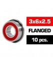 3x6x2.5mm KIT RODAMIENTOS "HS" FLANGED TAPAS GOMA (10u.)