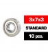 3x7x3mm KIT RODAMIENTOS "HS" TAPAS METALICAS (10u.)