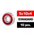 5x10x4mm KIT RODAMIENTOS "HS" TAPAS GOMA (10u.)