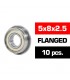 5x8x2.5mm KIT RODAMIENTOS "HS" FLANGED TAPAS METALICAS (10u.)